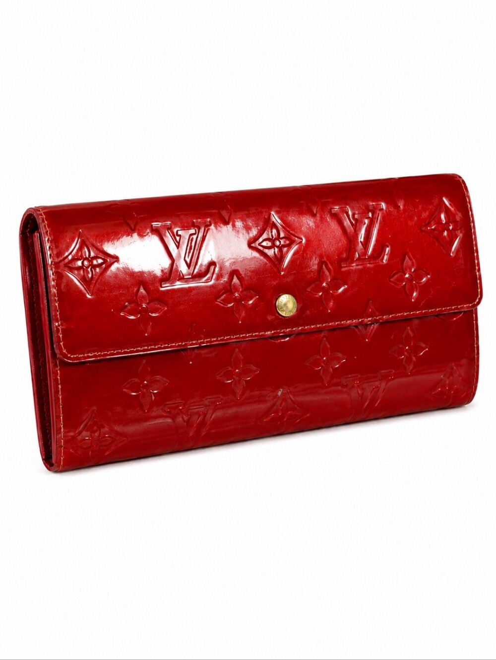 Louis Vuitton Sarah Wallet Vernis D'Amour Cherry Red Patent Leather Authentic